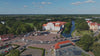 Aerial drone view of Oranienburg Palace in Oranienburg, Brandenburg, Germany.