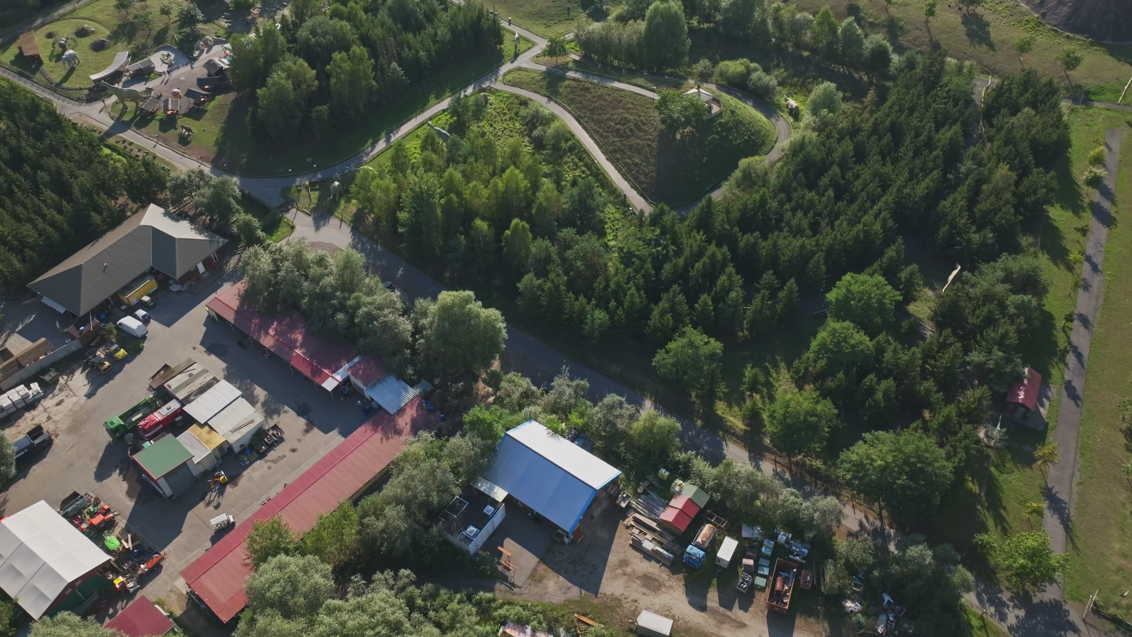 Aerial view of Tier-, Freizeit- und Saurierpark Germendorf in Oranienburg .