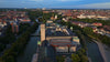 Aerial view of the Deutsches Museum in Munich, Germany.