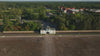 Aerial drone view of Sachsenhausen Memorial and Museum in Oranienburg, Germany.