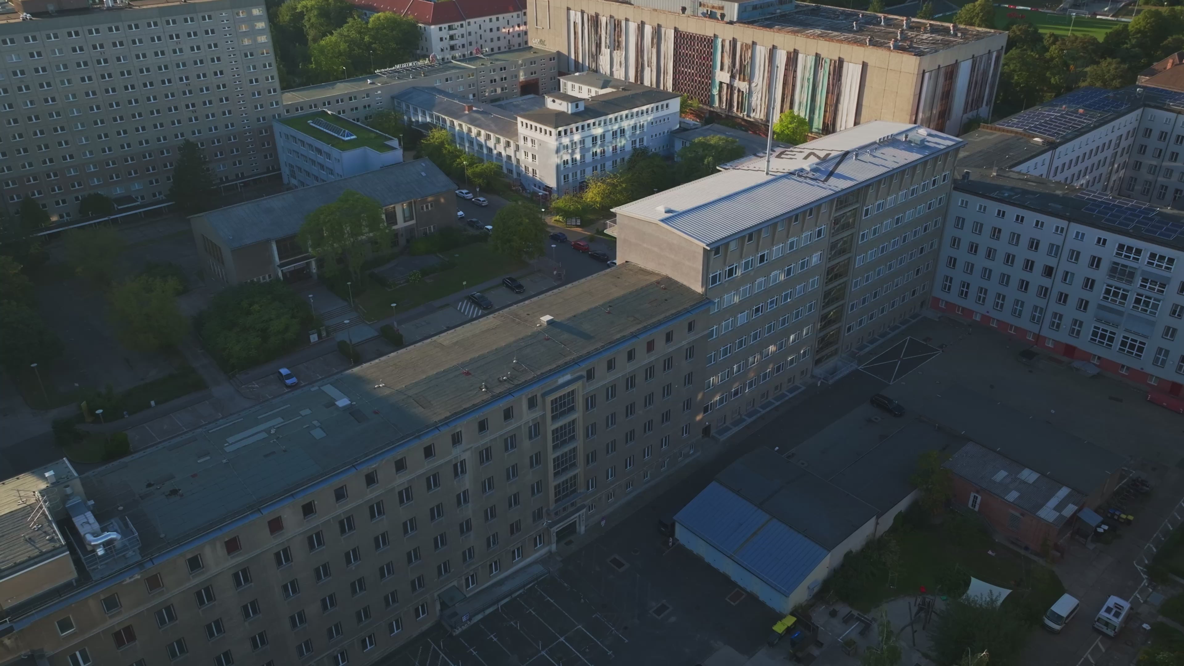 Aerial view of the Stasi Museum in Berlin, Germany.