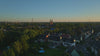 Aerial view of St. Marien Church in Herne, North Rhine-Westphalia, Germany.