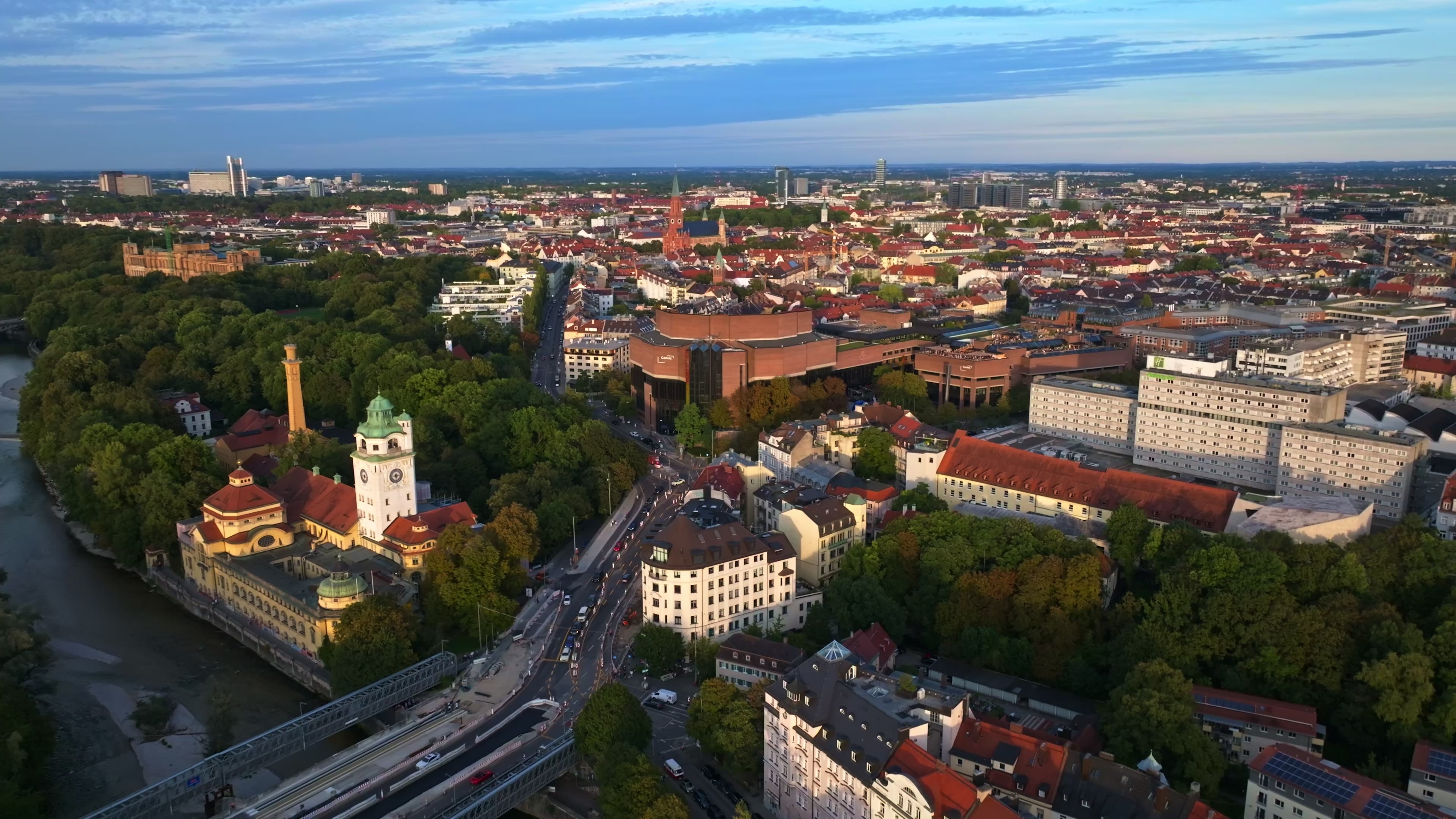 Aerial view of the Gasteig in Munich, a major cultural and event center.