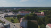 Aerial drone view of Oranienburg Palace in Oranienburg, Brandenburg, Germany.