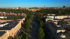 An aerial drone view of the Maximilianeum in Munich , Germany.