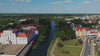 Aerial drone view of Oranienburg Palace in Oranienburg, Brandenburg, Germany.