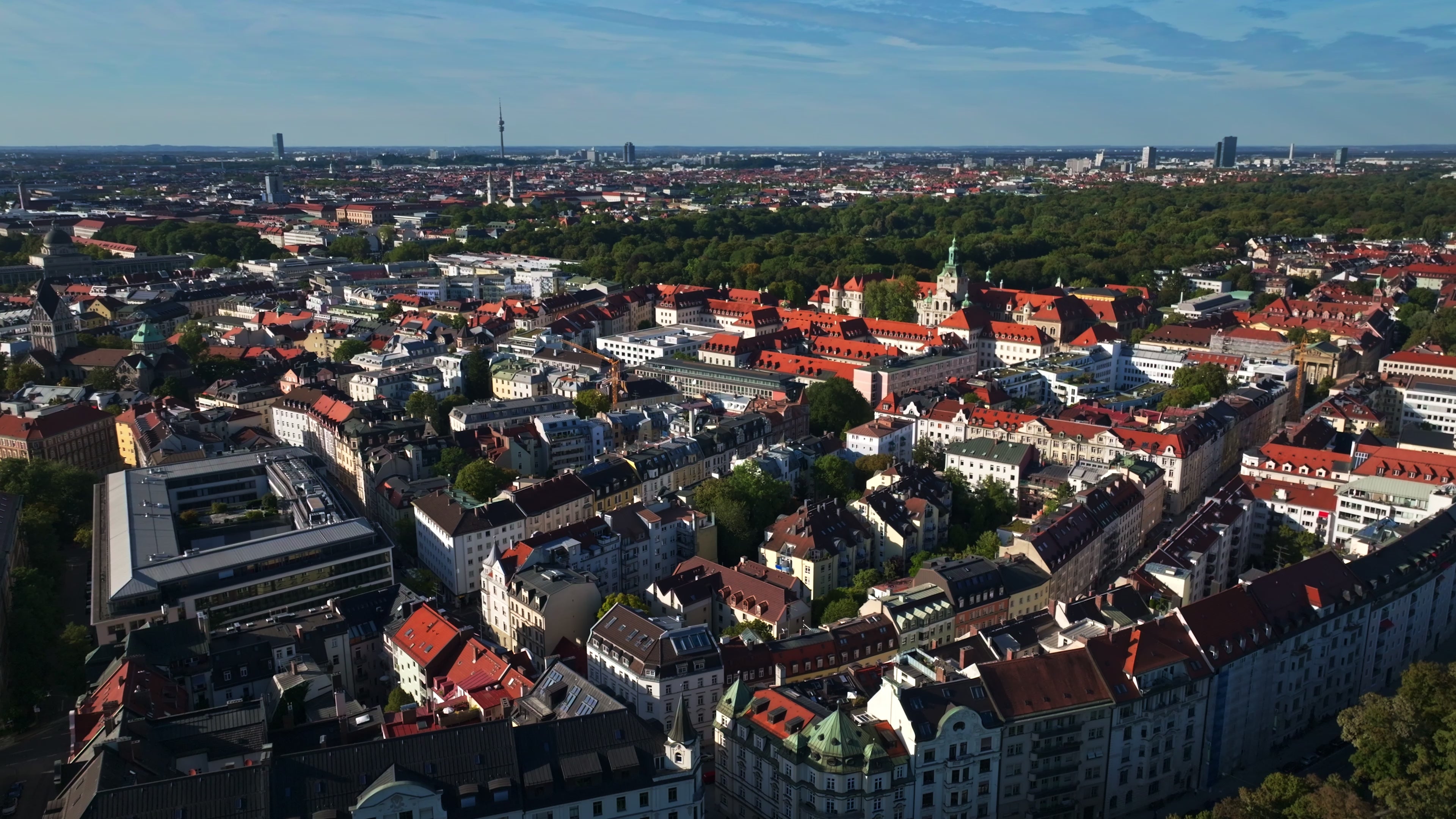 Aerial view of Lehel, one of Munich’s oldest and most charming districts.