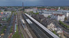 Aerial view of Bielefeld central train station , Germany.