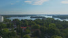 Aerial drone view of Lake Tegel (Tegeler See) in Berlin, Germany.