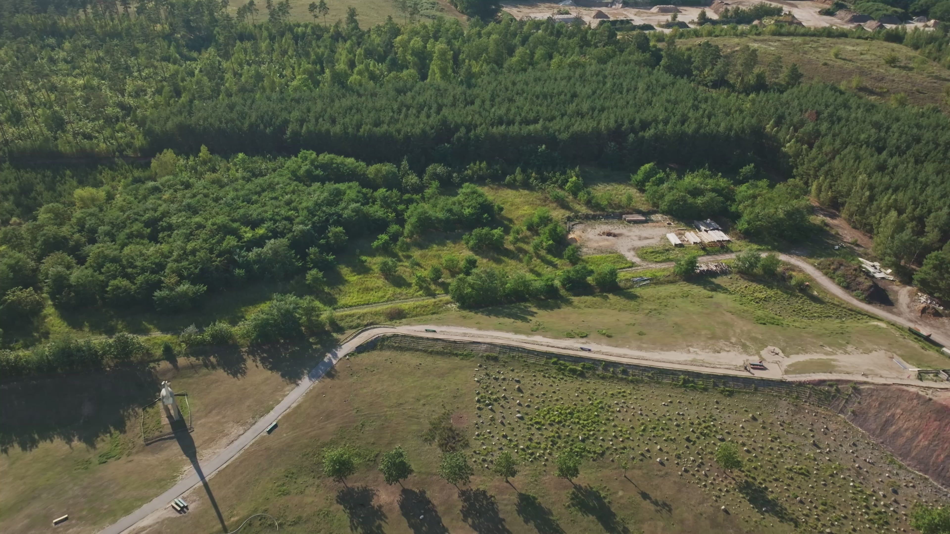 Aerial view of Tier- Freizeit- und Saurierpark Germendorf in Oranienburg.