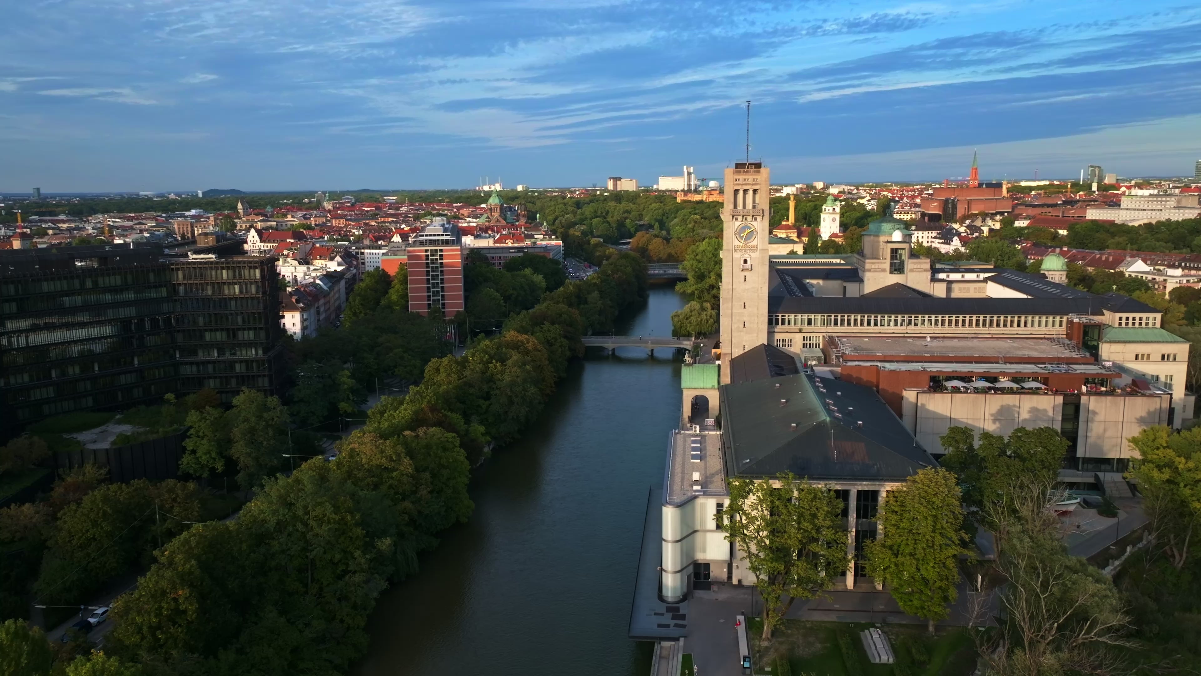 Aerial view of the Deutsches Museum in Munich, Germany.