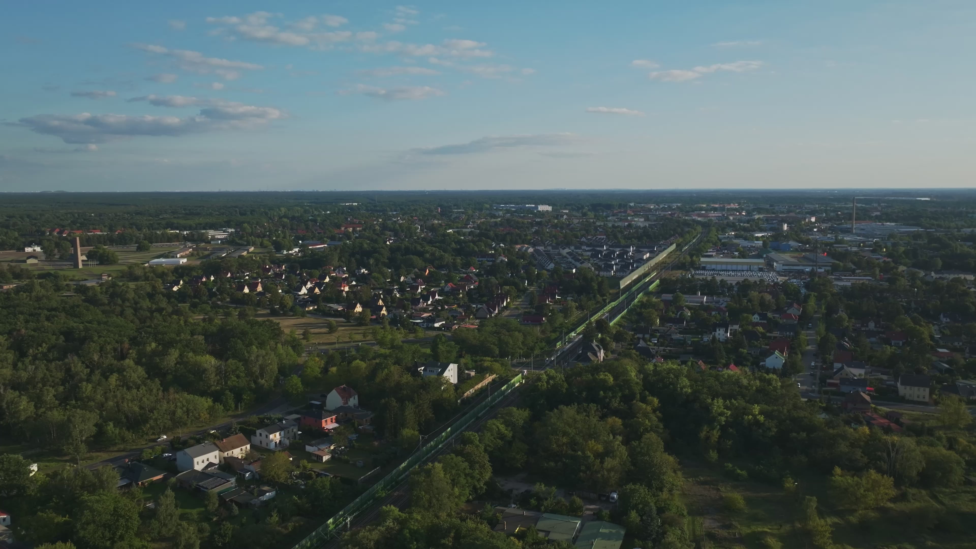 Aerial drone view of Oranienburg, Germany .