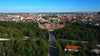 An aerial drone view of the Maximilianeum in Munich , Germany.