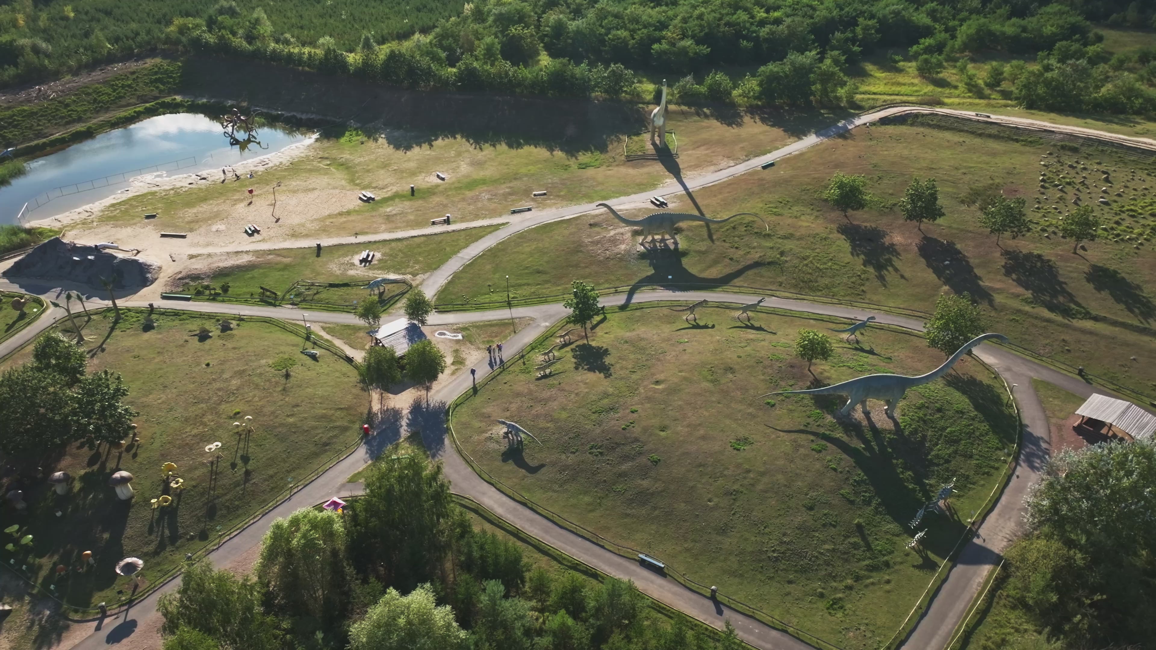 Aerial view of Tier-Freizeit- und Saurierpark Germendorf in Oranienburg.