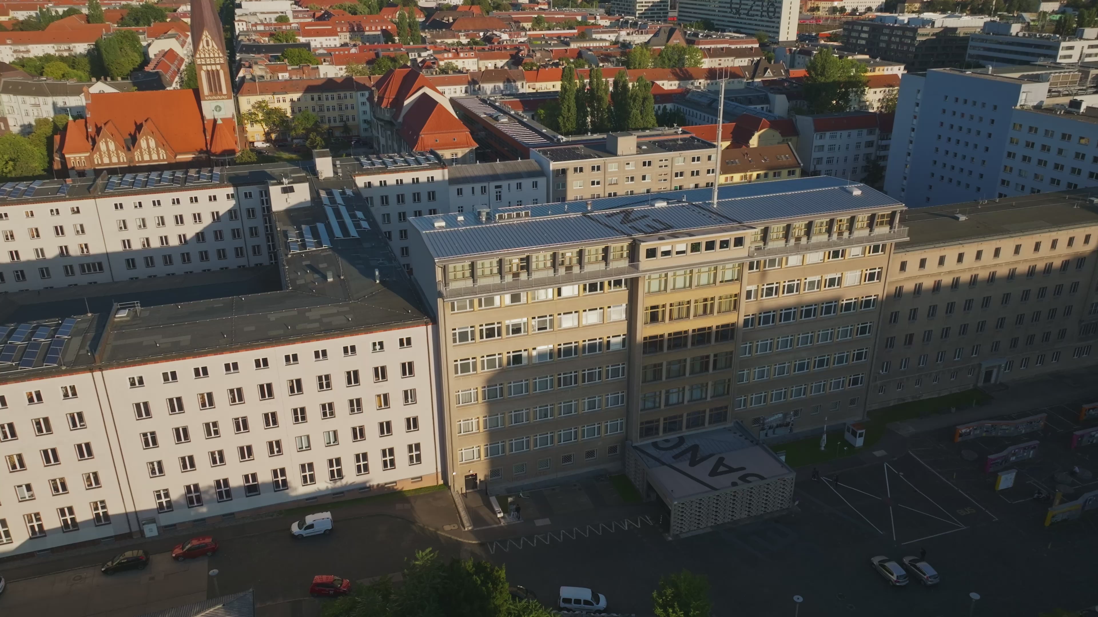 Aerial view of the Stasi Museum in Berlin, Germany.