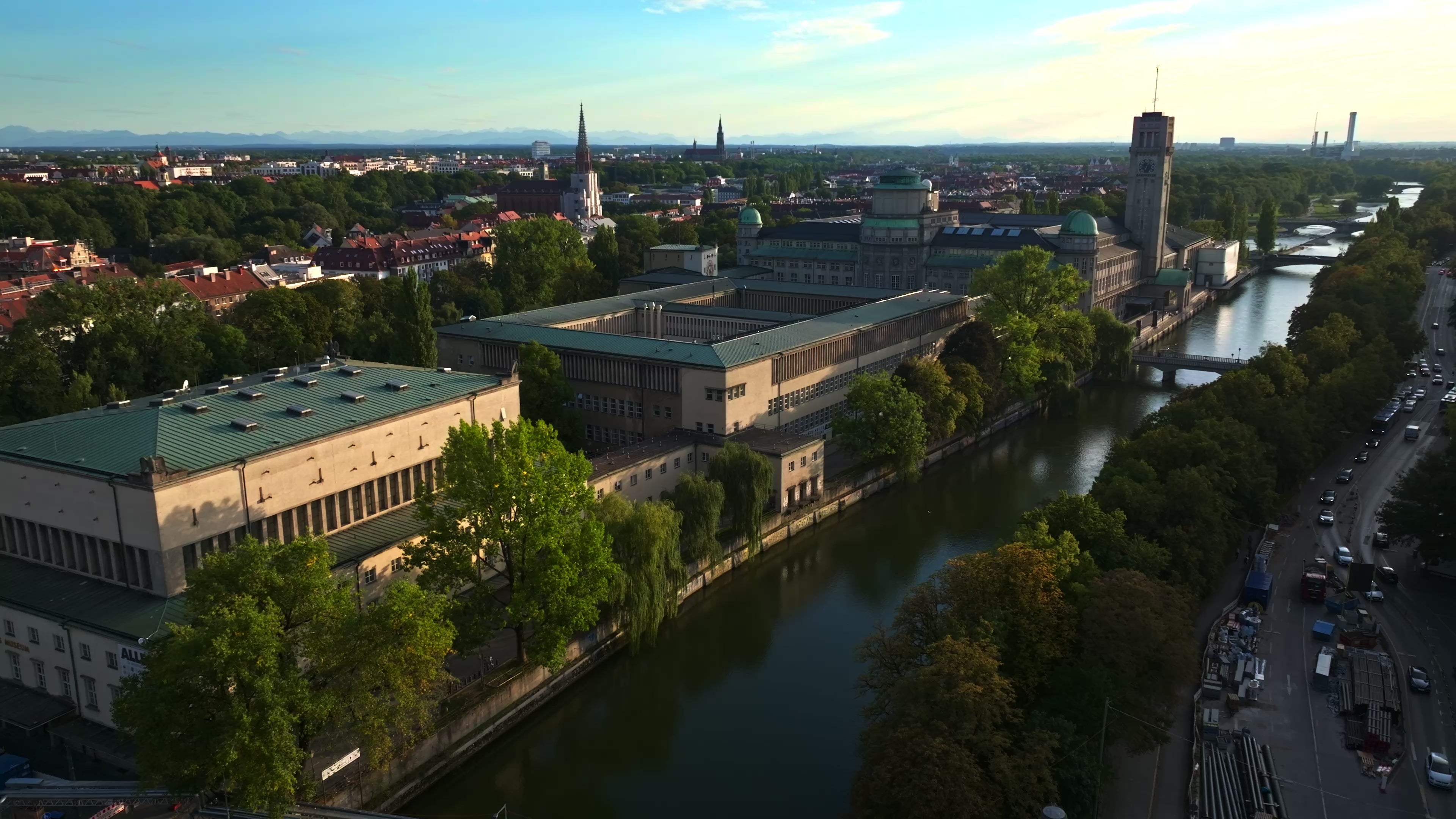 Aerial view of the Deutsches Museum in Munich, Germany.