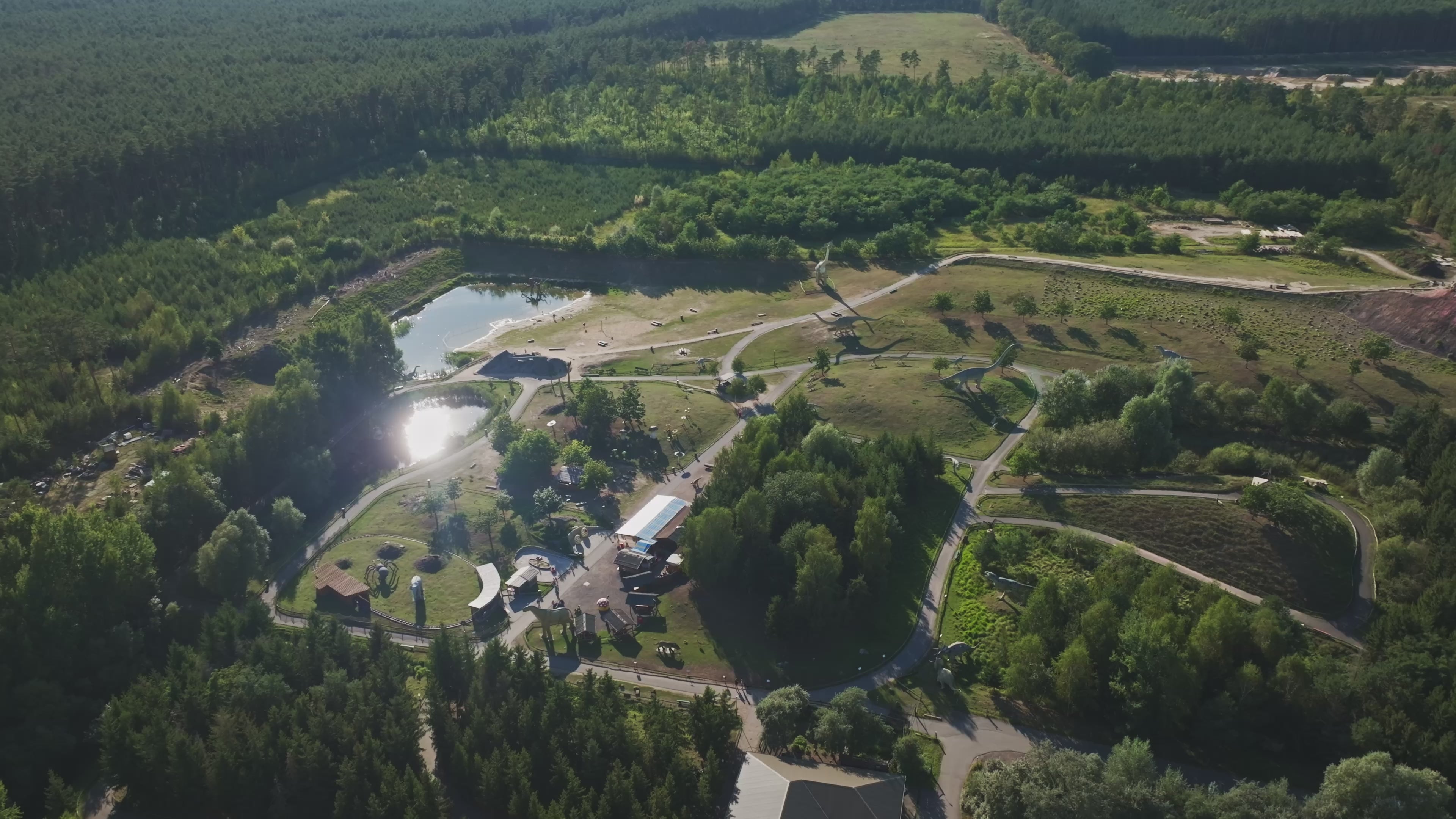 Aerial view of Tier-, Freizeit- und Saurierpark Germendorf in Oranienburg .