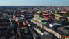 Aerial drone view of Munich’s Old Town (Altstadt), Germany.