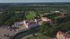 Aerial drone view of Oranienburg Palace in Oranienburg, Brandenburg, Germany.