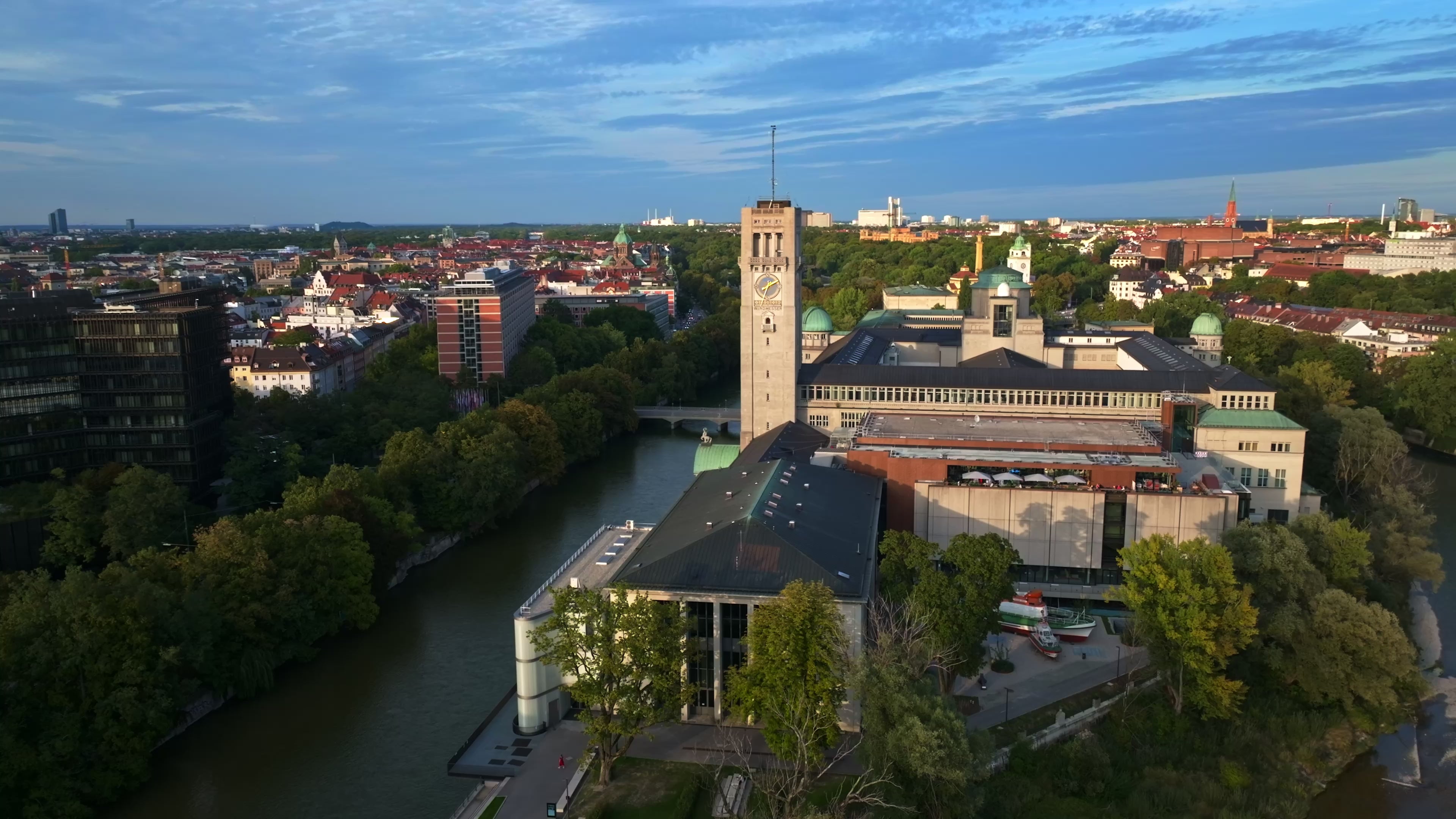 Aerial view of the Deutsches Museum in Munich, Germany.