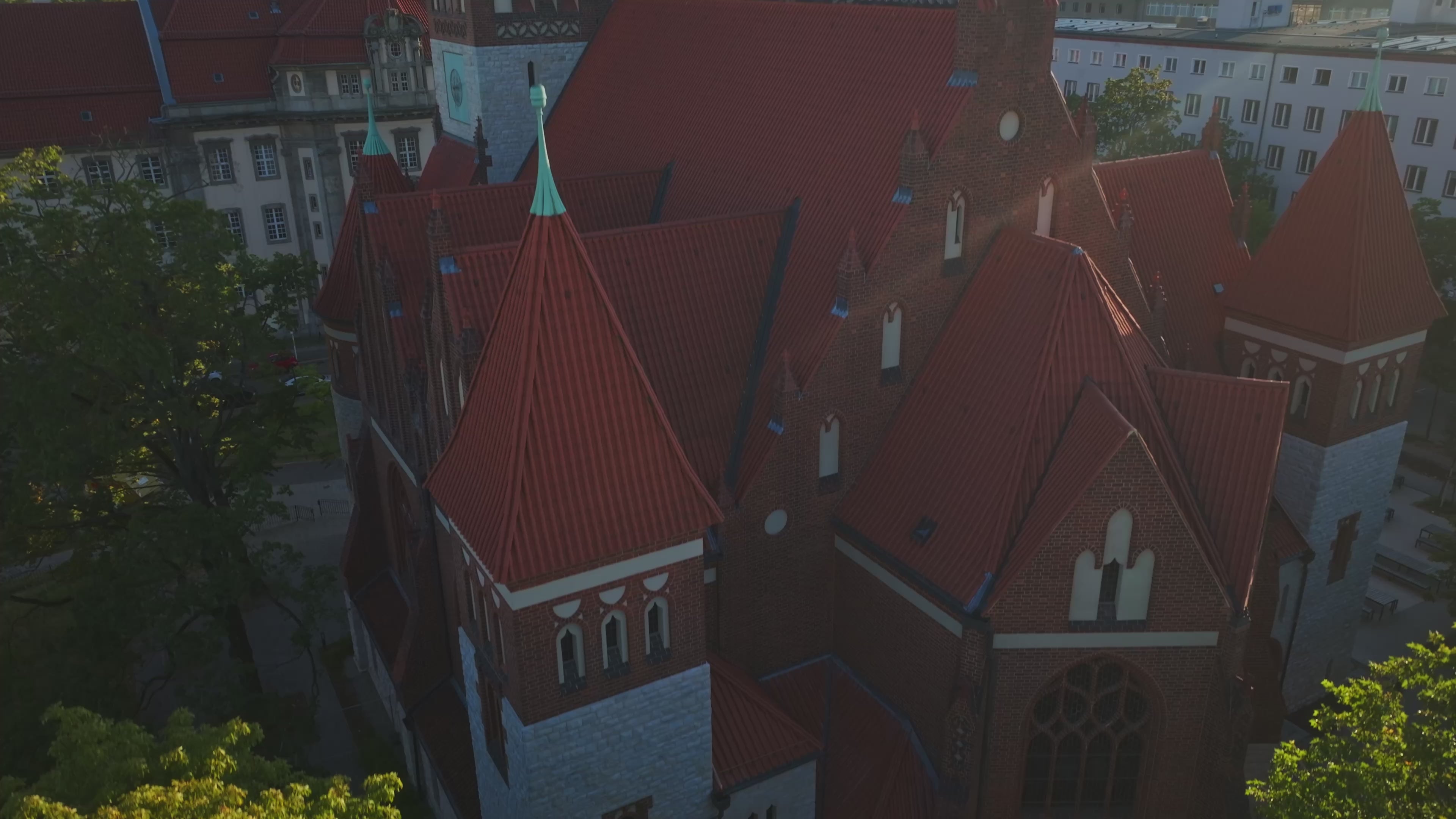 Aerial view of the Coptic Orthodox Church in Berlin, Germany.