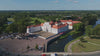 Aerial drone view of Oranienburg Palace in Oranienburg, Brandenburg, Germany.